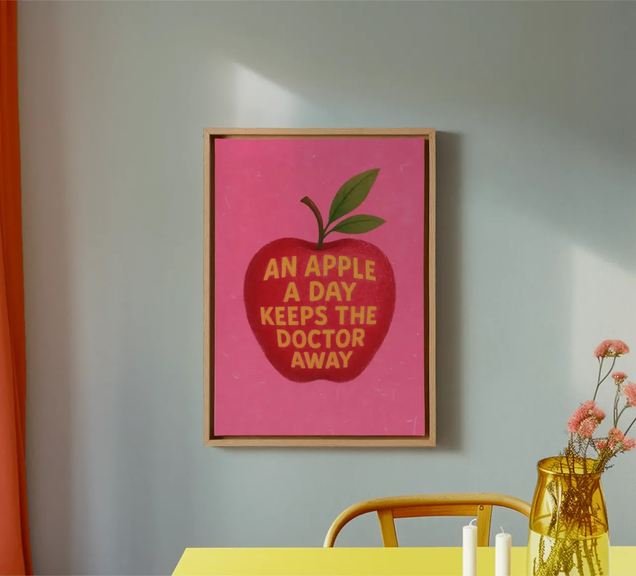 An Apple a Day canvas with Floater frame by Attaboy Dsgn