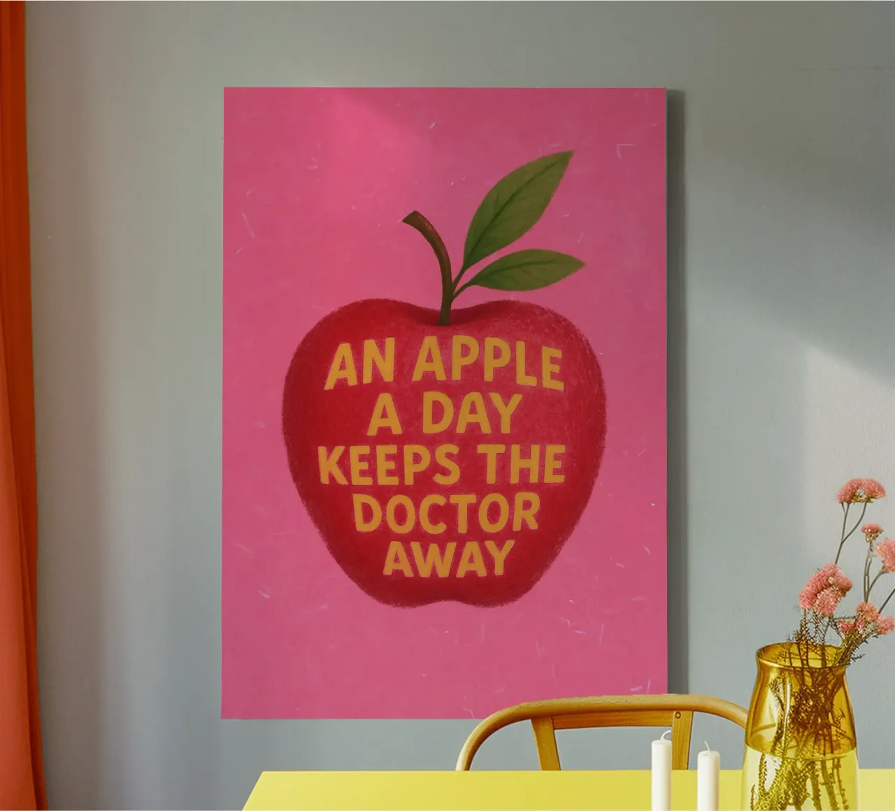 An Apple a Day canvas with Floater frame by Attaboy Dsgn