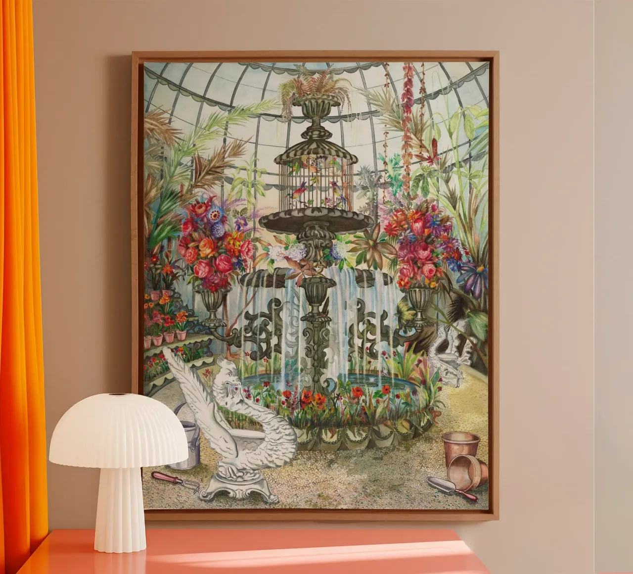 Conservatory Fountain tela con Cornice a cassetta da vintageshop