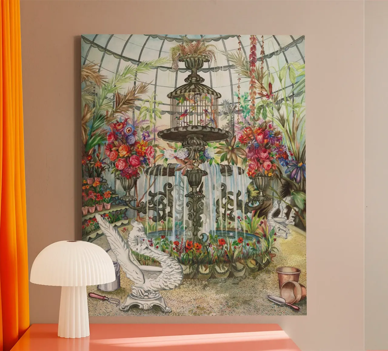 Conservatory Fountain tela con Cornice a cassetta da vintageshop