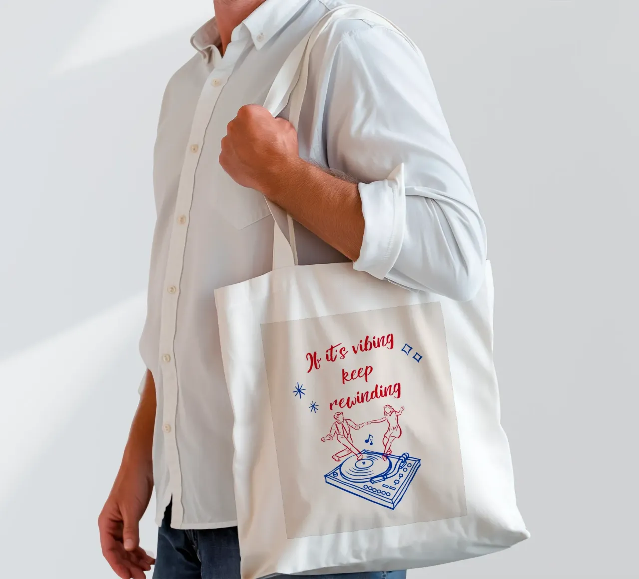 Se è in vibrazione, continuare a riavvolgere borsa in juta da Taika Tori Art