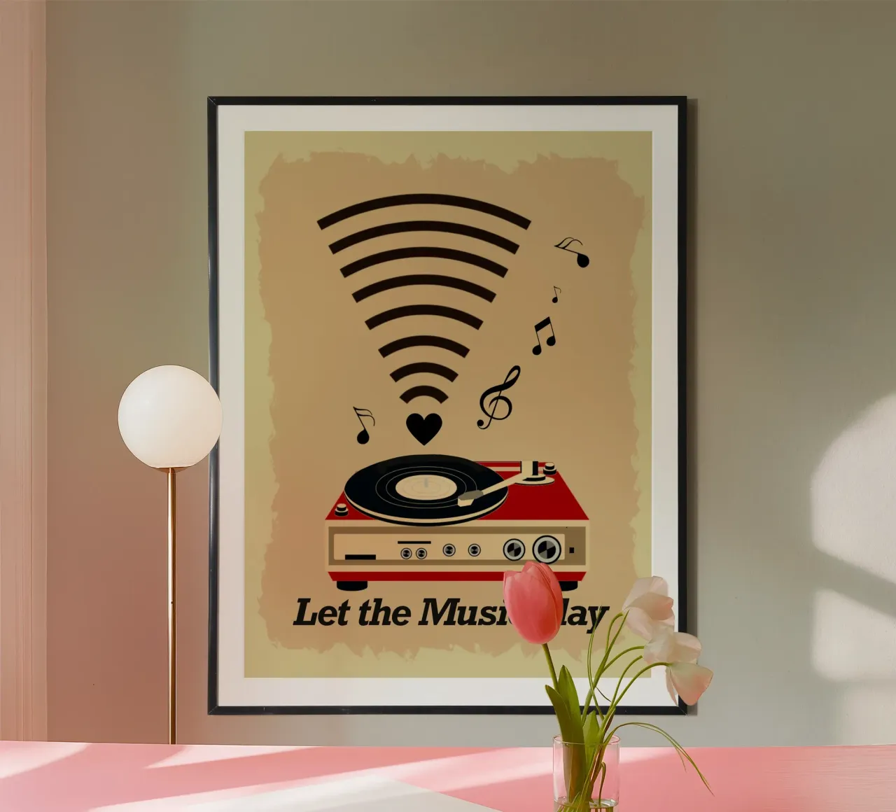 Let the music play - vintage record carta hahnemühle da Taika Tori Art