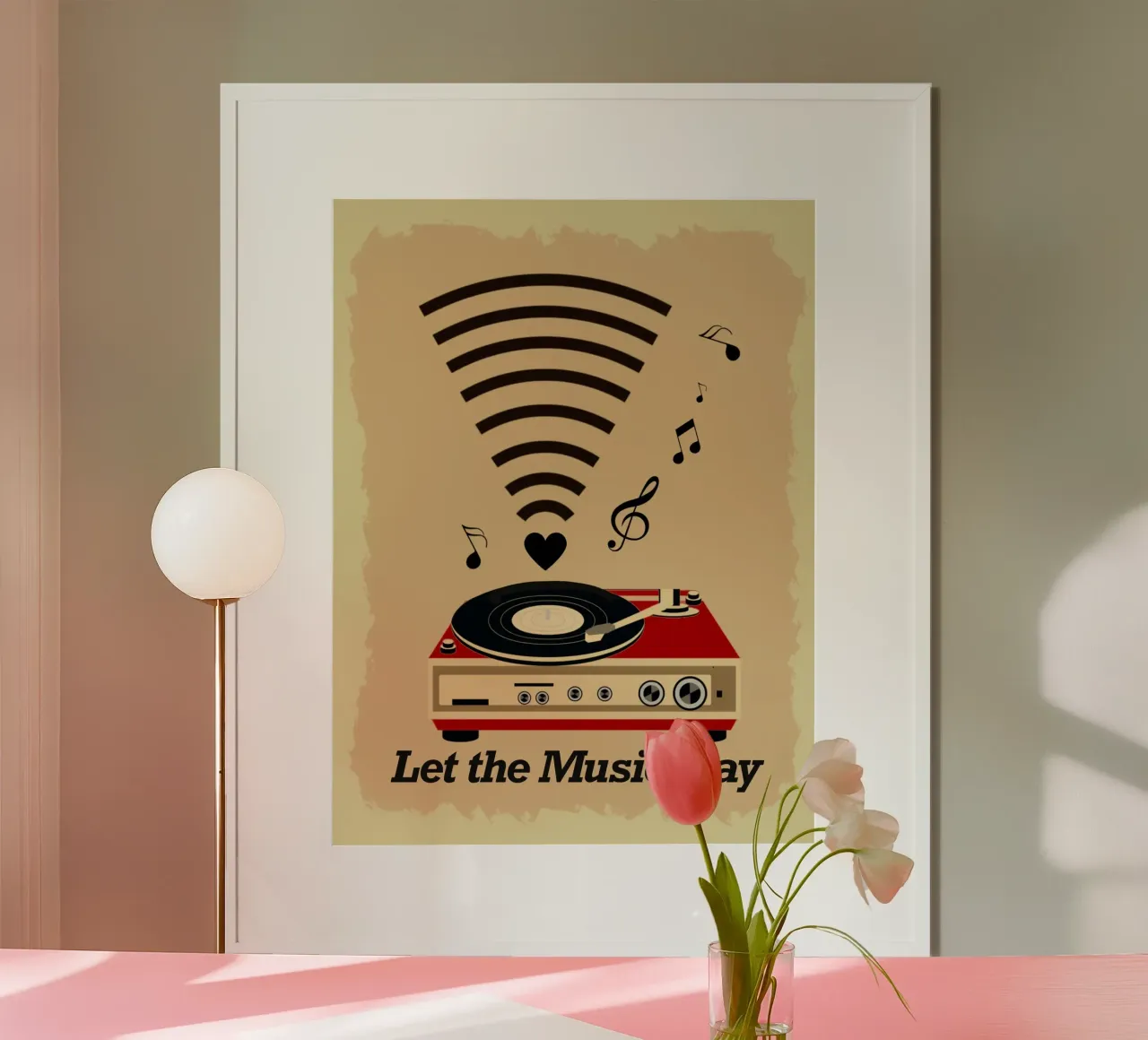 Let the music play - vintage record carta hahnemühle da Taika Tori Art
