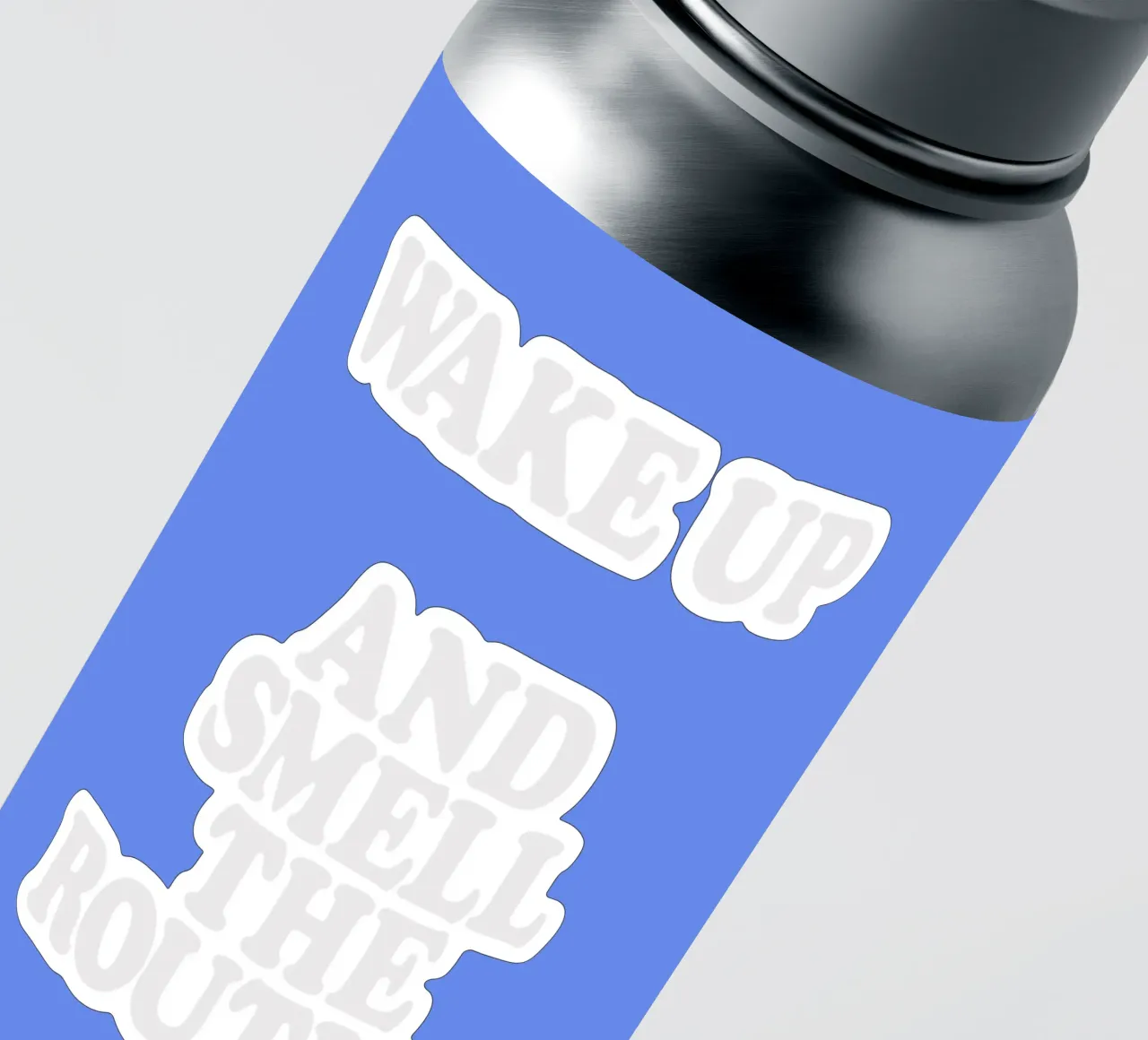 Wake Up and Smell the Routine (réveillez-vous et sentez la routine) Witty Morning Typography Print (Typographie matinale pleine d'esprit) autocollant de THE MOTIVATED TYPE