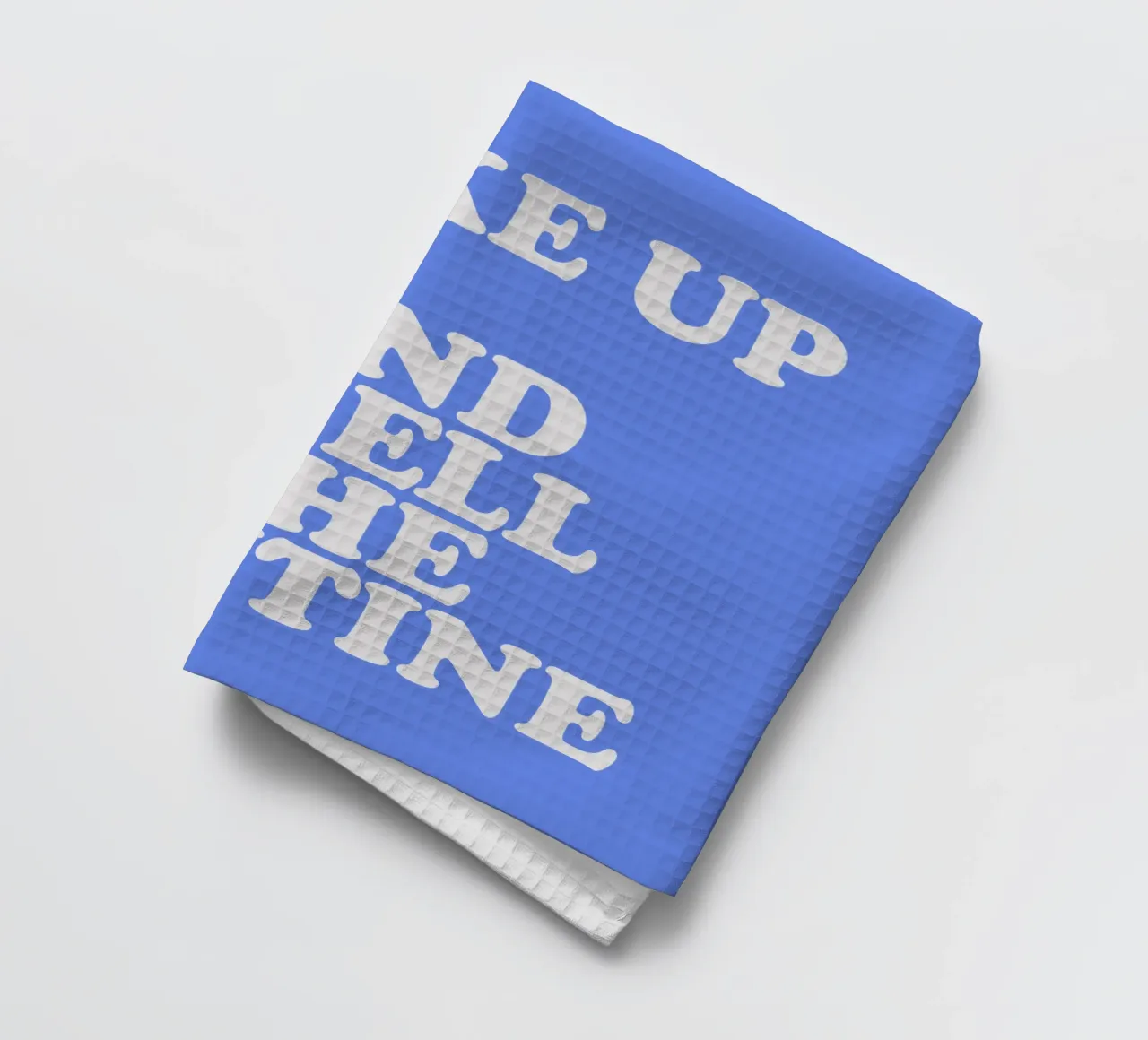 Wake Up and Smell the Routine Witty Morning Typography Print tea towel by THE MOTIVATED TYPE