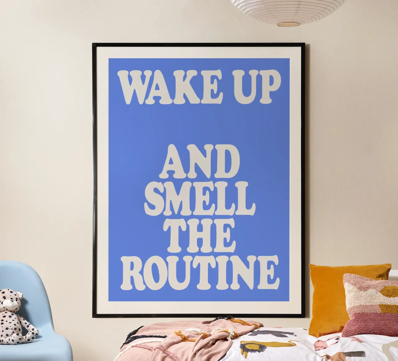 Wake Up and Smell the Routine Witty Morning Typography Print hahnemühle by THE MOTIVATED TYPE