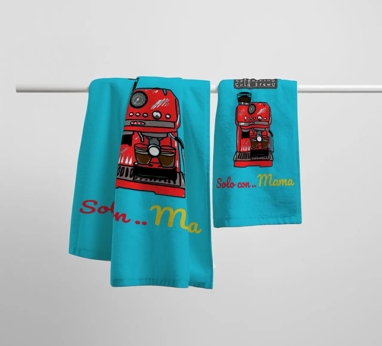 Caffè solo con .... personalizzare anche gli amanti del caffè asciugamano da bagno da Nica Colorie