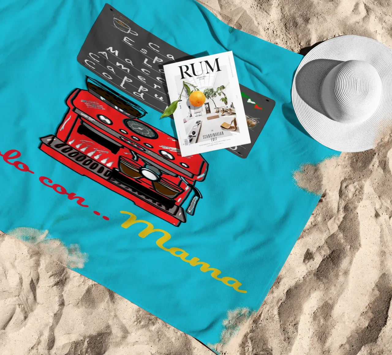 Caffè solo con .... personalizzare anche gli amanti del caffè telo mare da Nica Colorie