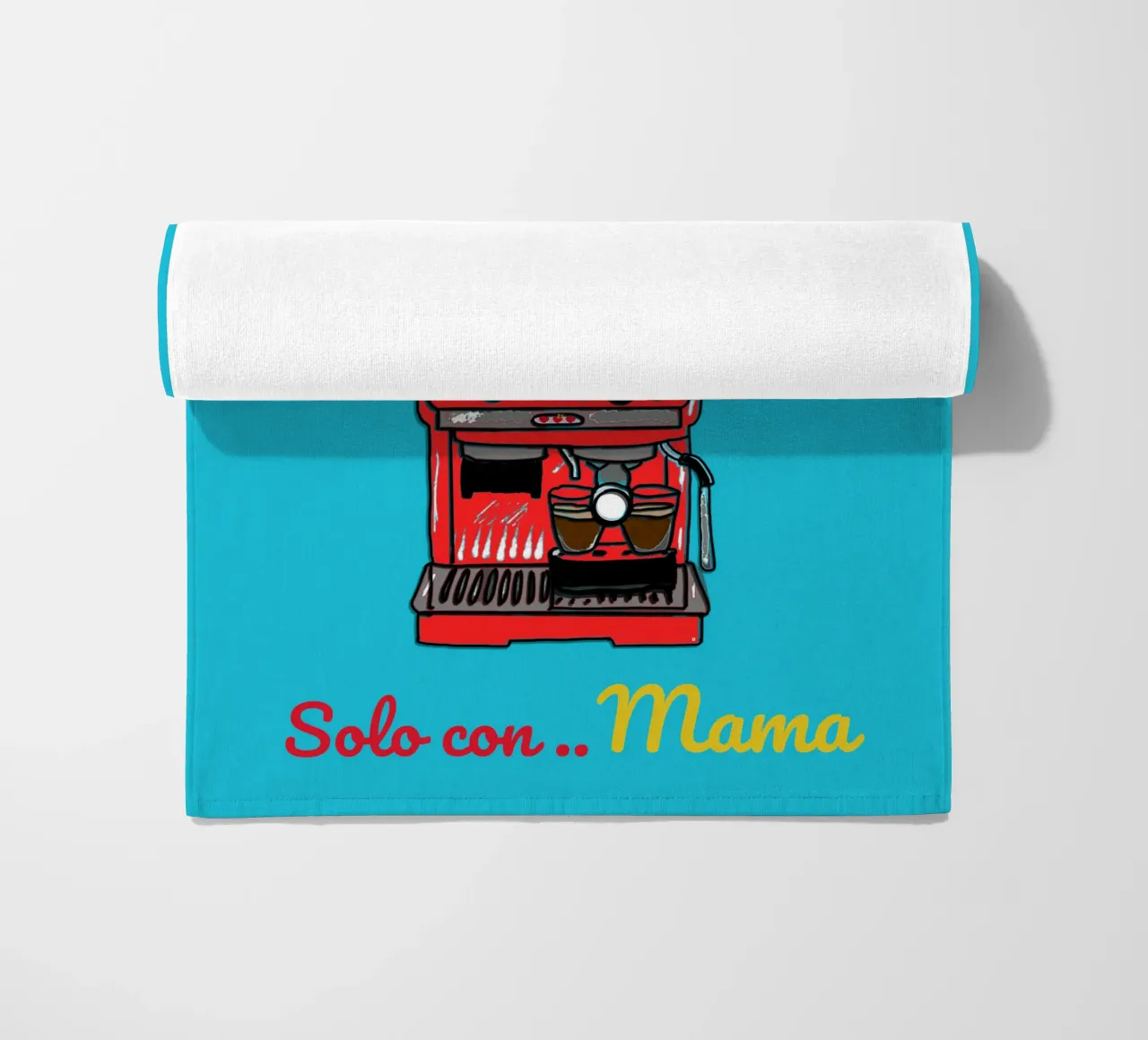 Caffè solo con .... personalizzare anche gli amanti del caffè telo mare da Nica Colorie