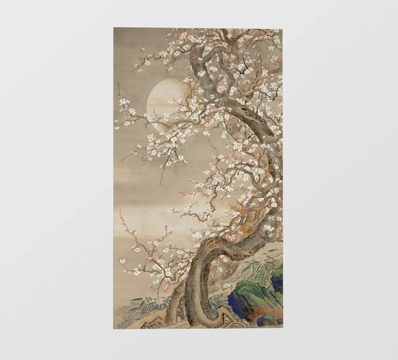 Japanese plum blossoms in moonlight pellicola backlit da vintageshop