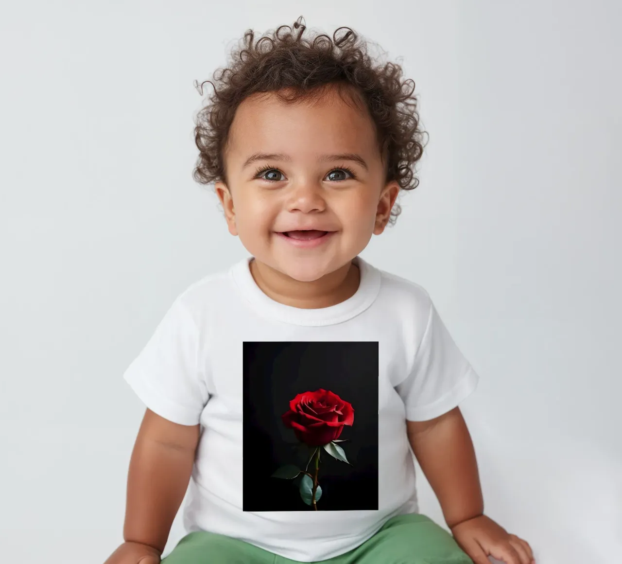 Rode roos baby t-shirt van luxi&lace