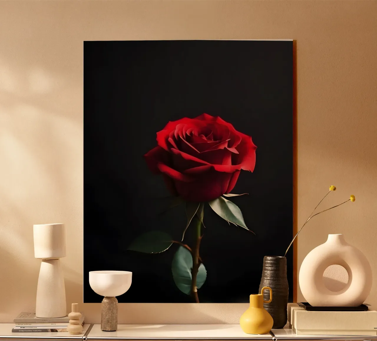 Rote Rose Acryl-Glas von luxi&lace