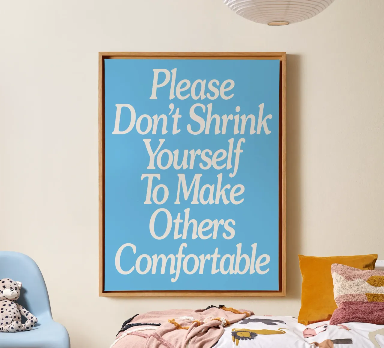 Please Don't Shrink Yourself to Make Others Comfortable canvas by THE MOTIVATED TYPE