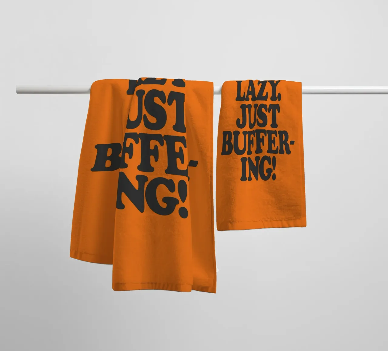 Not Lazy Just Buffering Funny ADHD Friendly Print towel by THE MOTIVATED TYPE