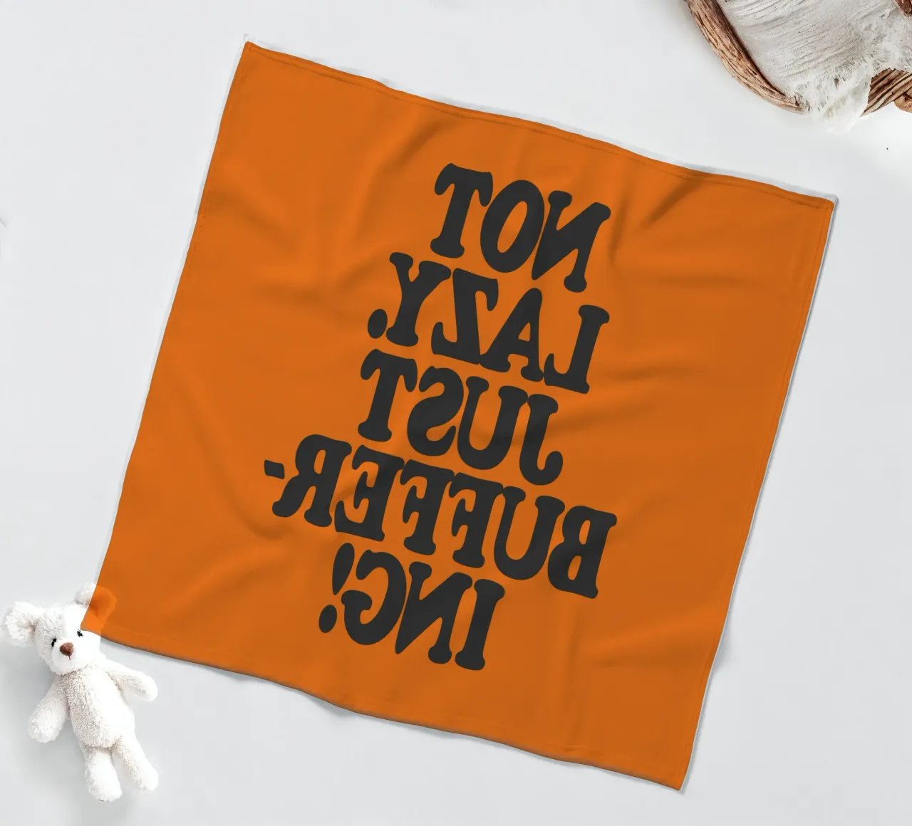 Not Lazy Just Buffering Funny ADHD Friendly Print fleece blanket by THE MOTIVATED TYPE