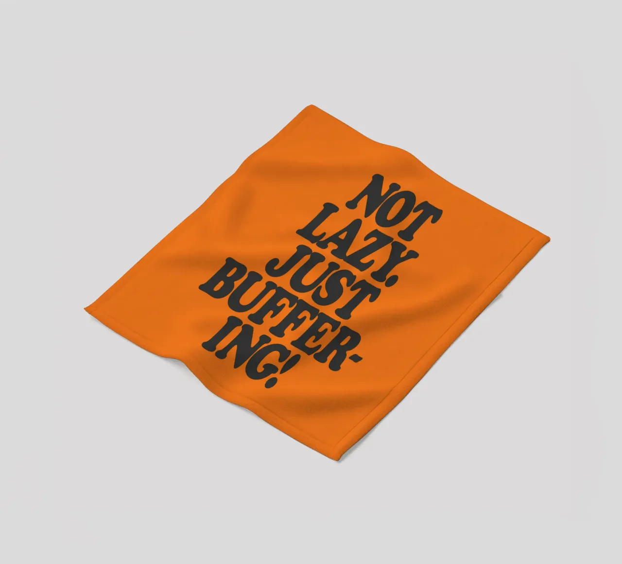 Not Lazy Just Buffering Funny ADHD Friendly Print fleece blanket by THE MOTIVATED TYPE