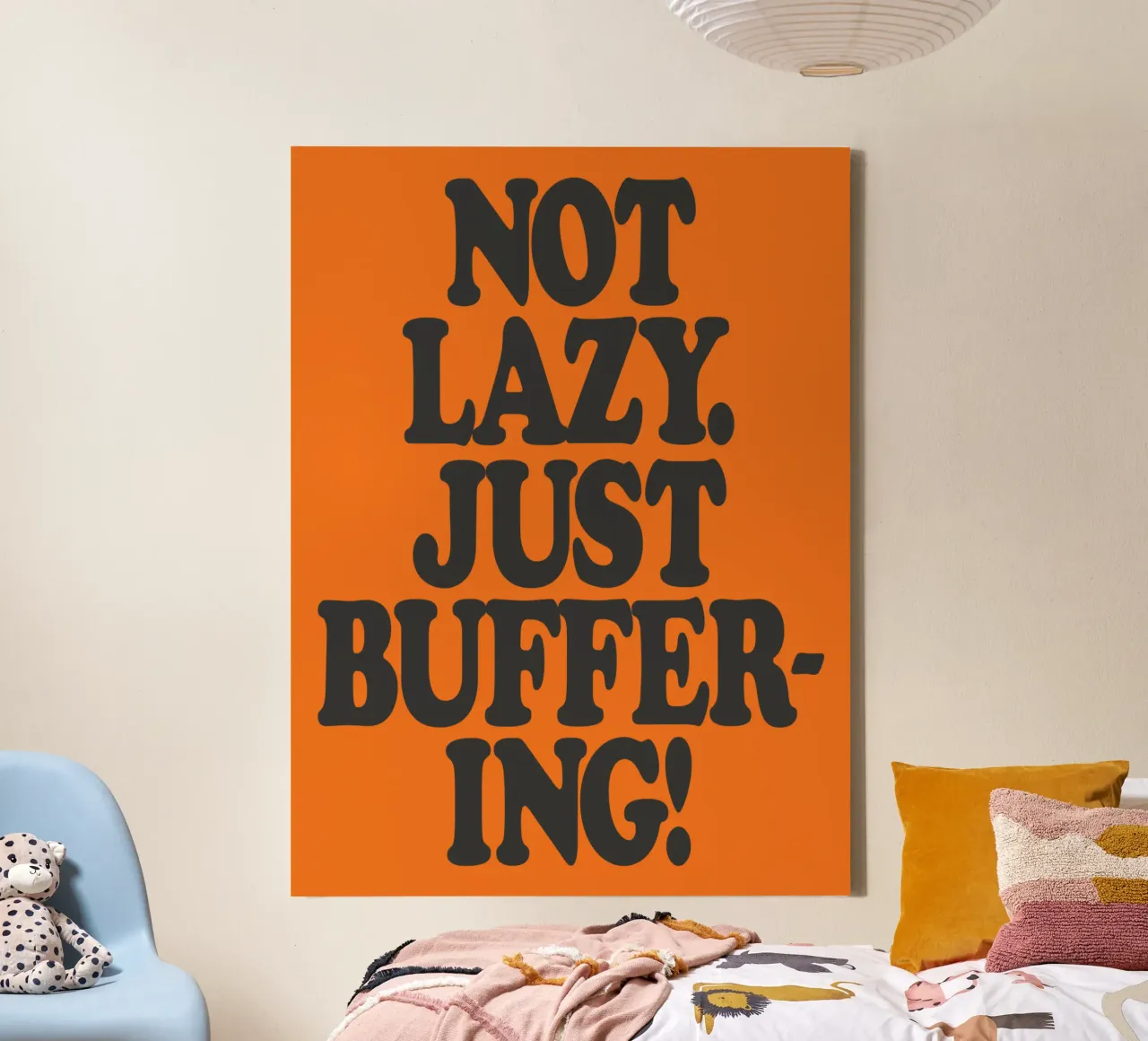 Not Lazy Just Buffering Funny ADHD Friendly Print canvas by THE MOTIVATED TYPE