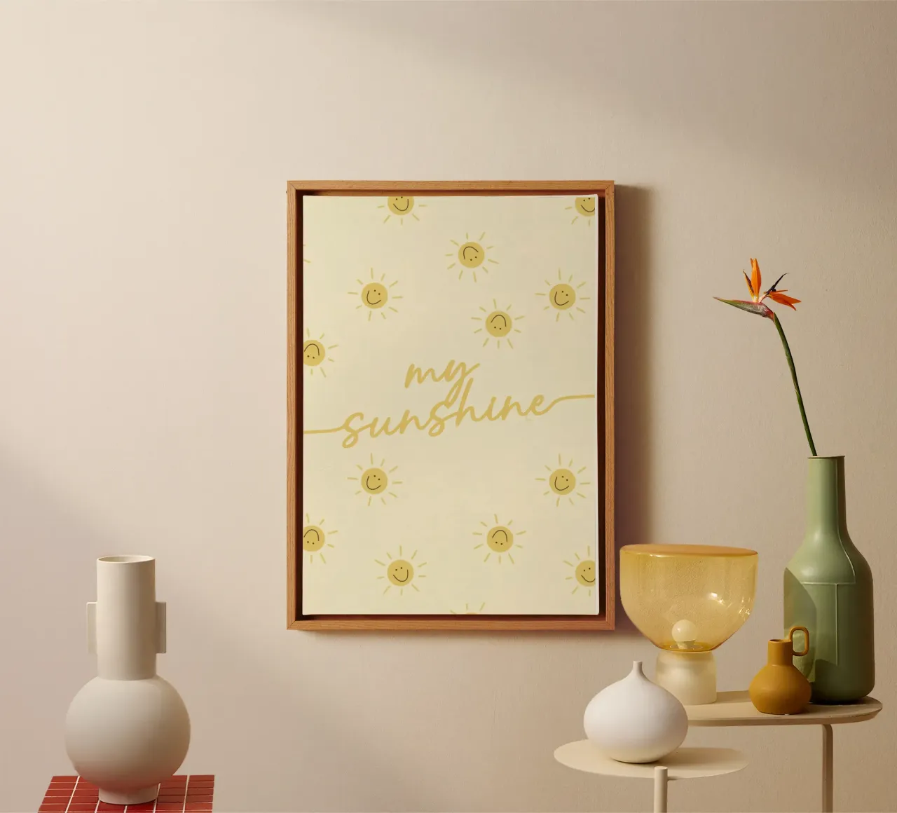 You are My Sunshine Soft Warm Words tela con Cornice a cassetta da Attaboy Dsgn