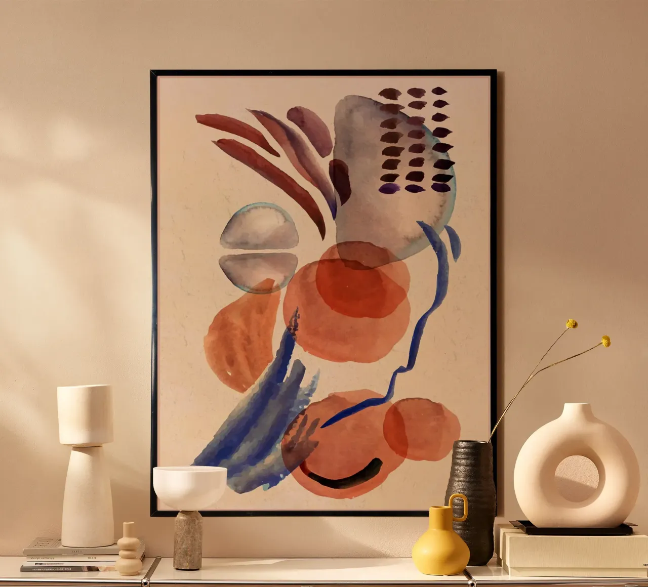Contemporary Art poster with plastic frame by E Cannon