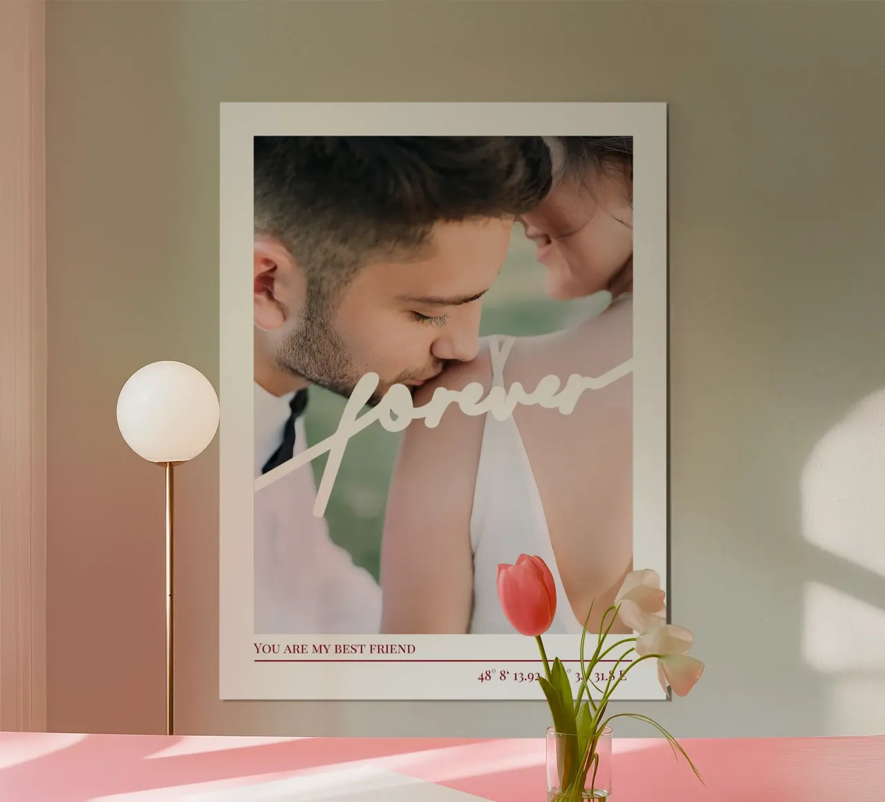 Forever poster with wooden frame by Kartenliebe