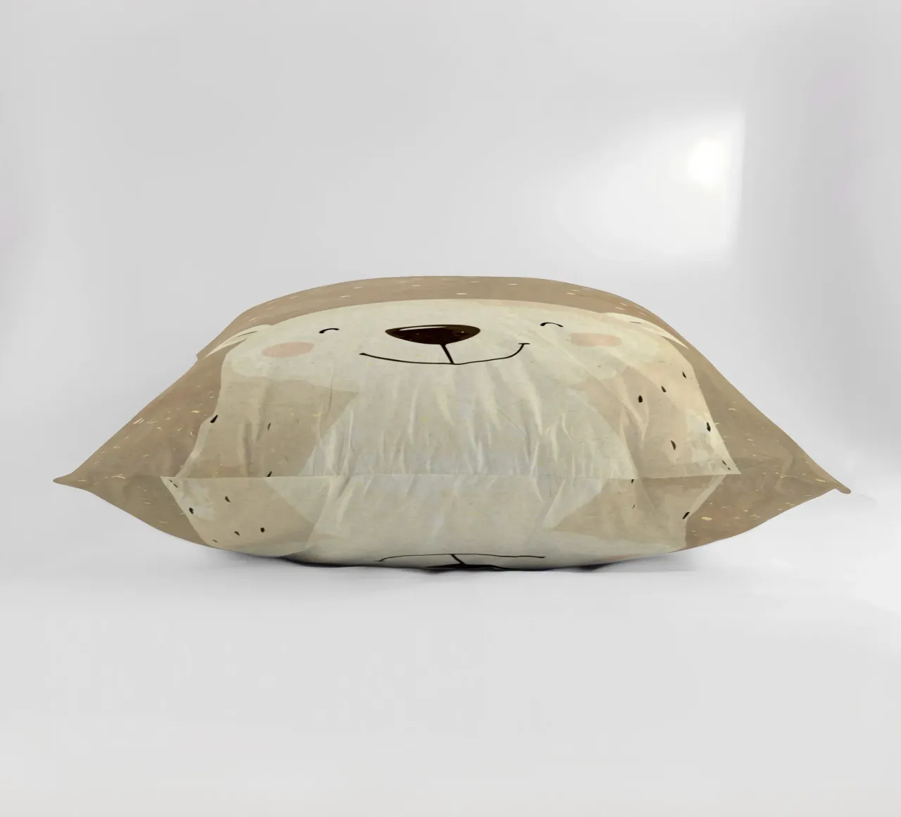 Illustrazione di un orso polare sorridente cuscino da MarcusALibratoreAnimalShop