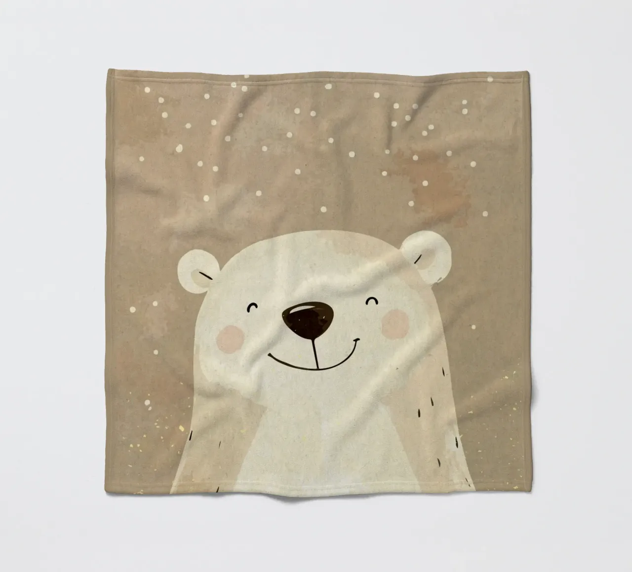 Illustrazione di un orso polare sorridente coperta in pile da MarcusALibratoreAnimalShop