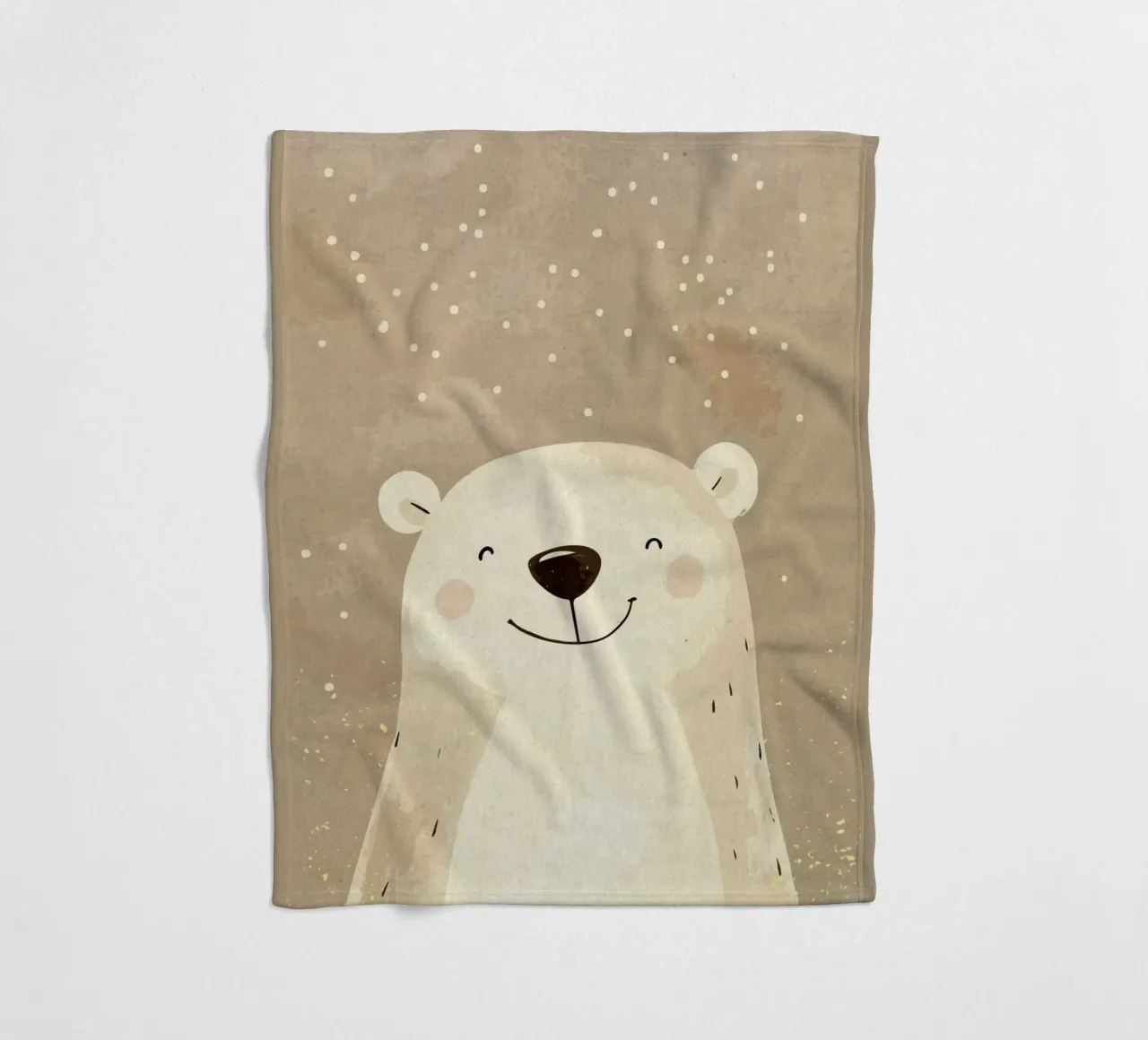 Illustrazione di un orso polare sorridente coperta in pile da MarcusALibratoreAnimalShop