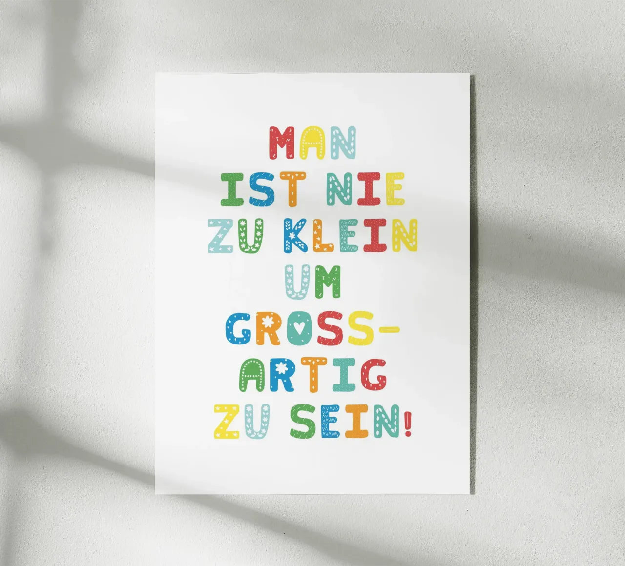 Man ist nie zu klein um großartig zu sein plexiglass da Ohkimiko