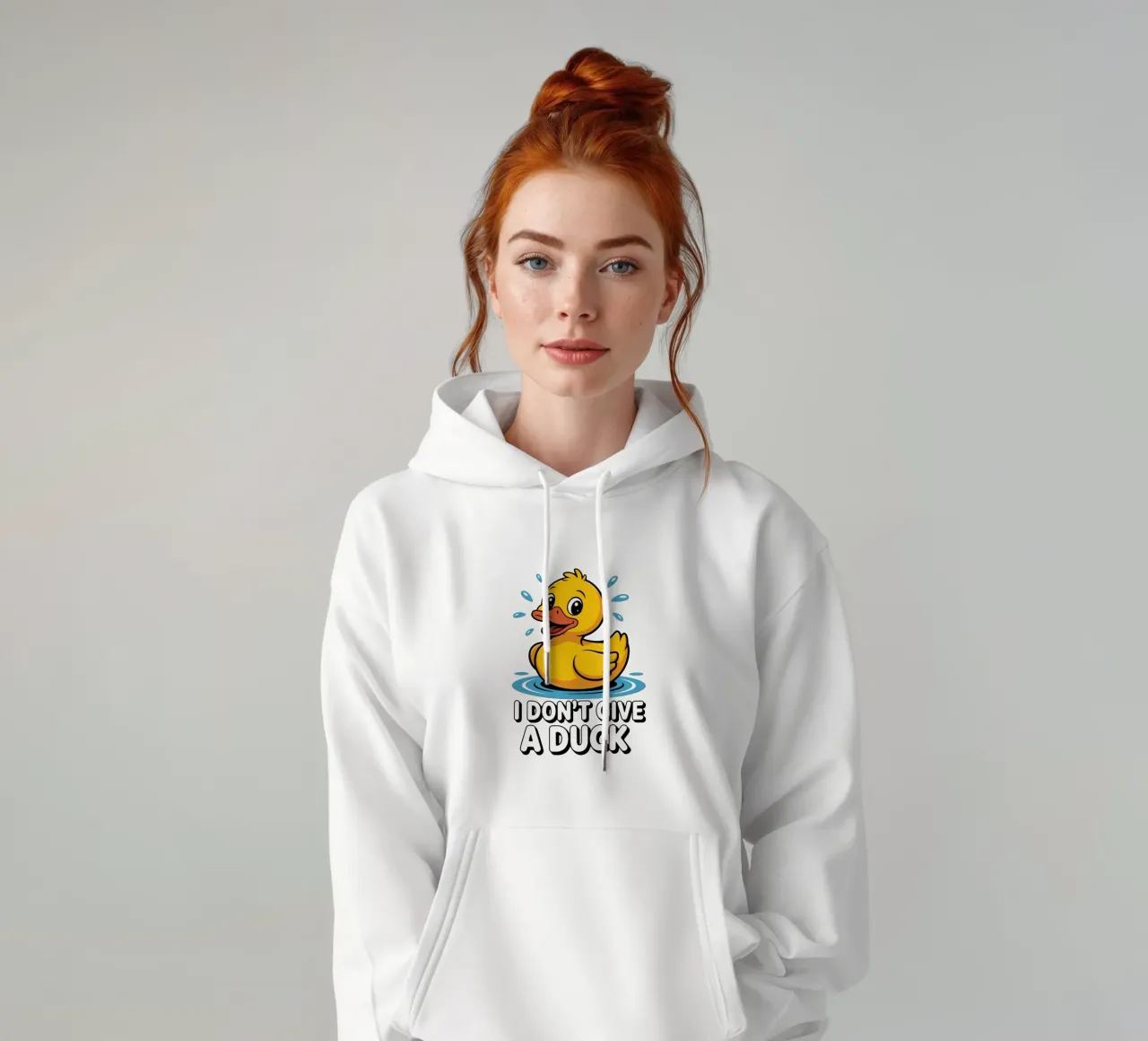 I DON'T GIVE A DUCK felpa con cappuccio da edsonramosart