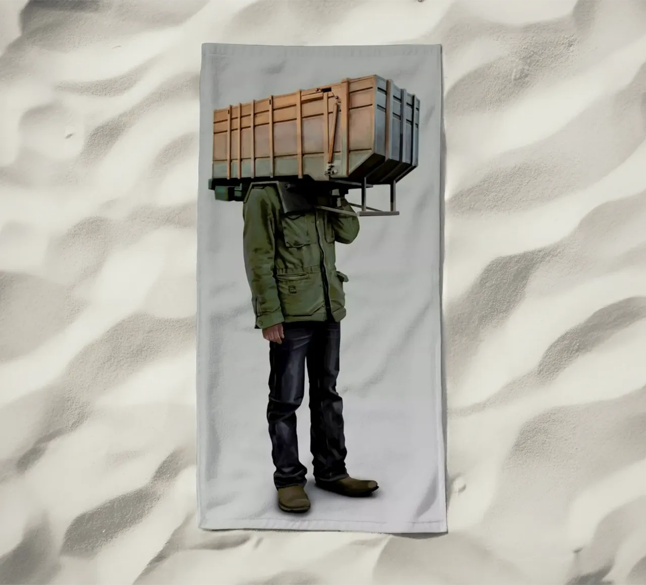 I built it for myself beach towel by Tapio Mömmö
