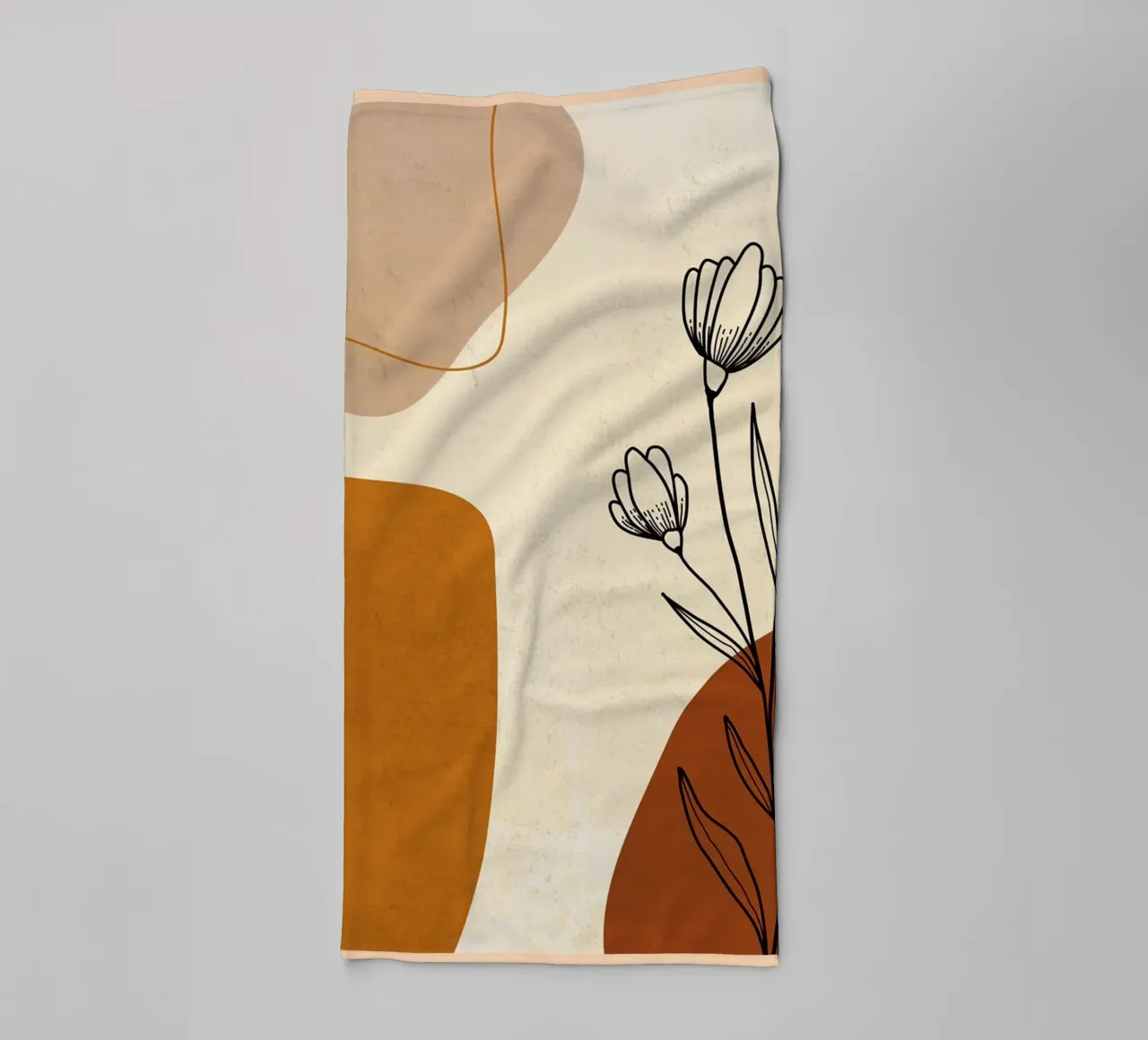Contemporary Leaf Art towel by E Cannon