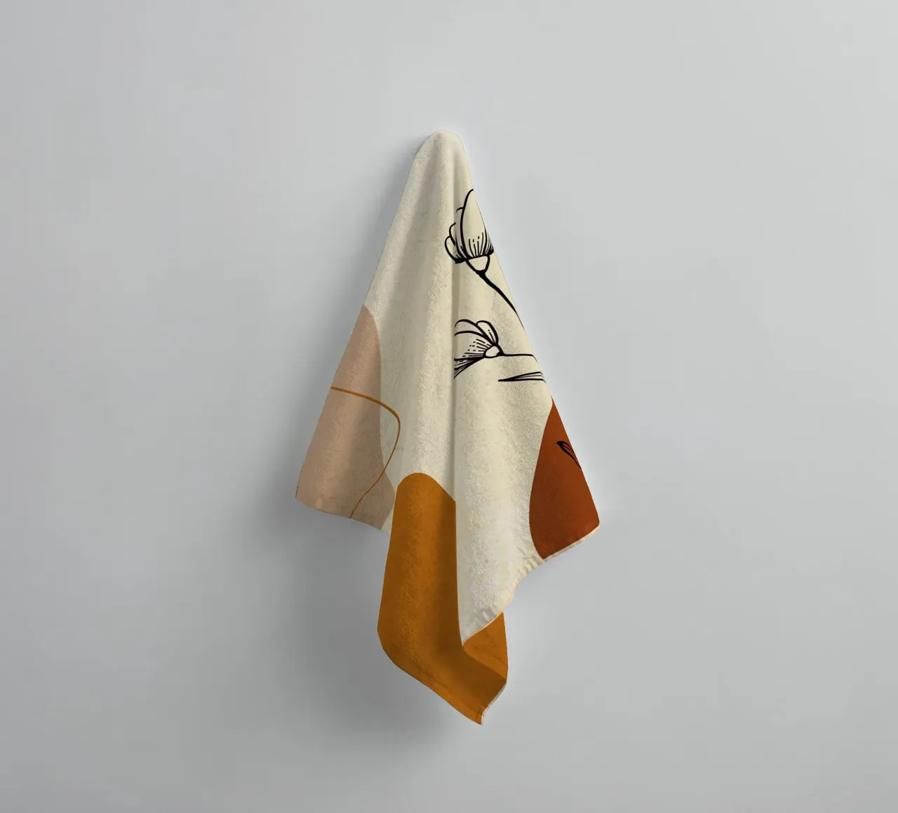 Contemporary Leaf Art towel by E Cannon