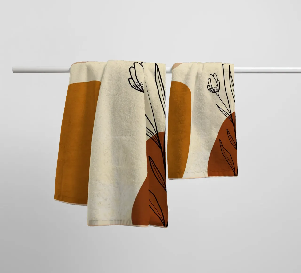 Contemporary Leaf Art towel by E Cannon