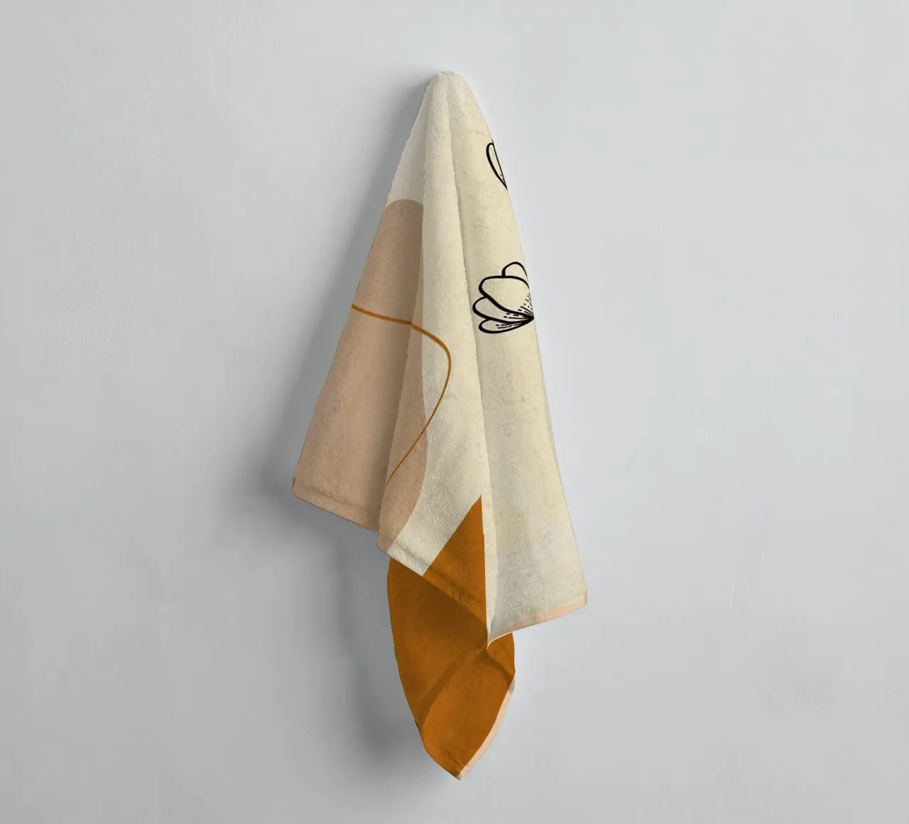 Contemporary Leaf Art towel by E Cannon
