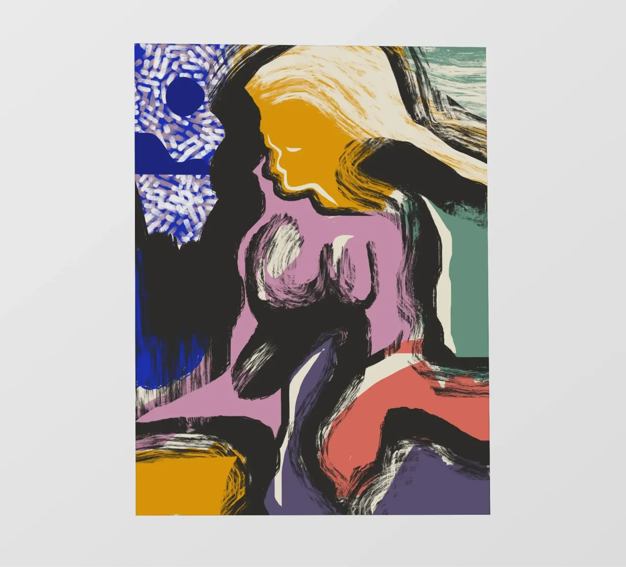 Naakt abstract maximalistisch pvc-zeil van Little Dean