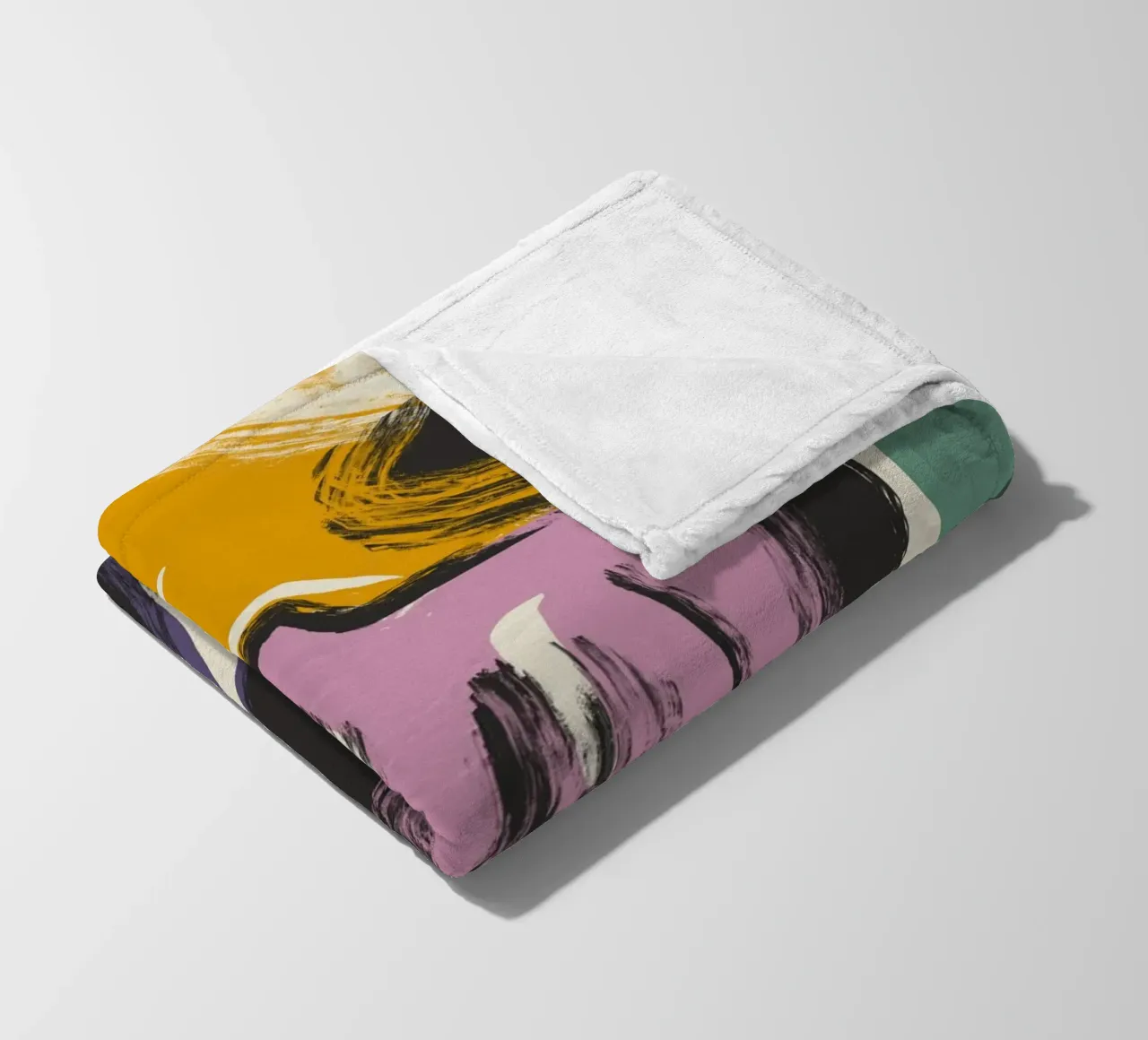 Nude abstract maximalist fleece blanket by Little Dean