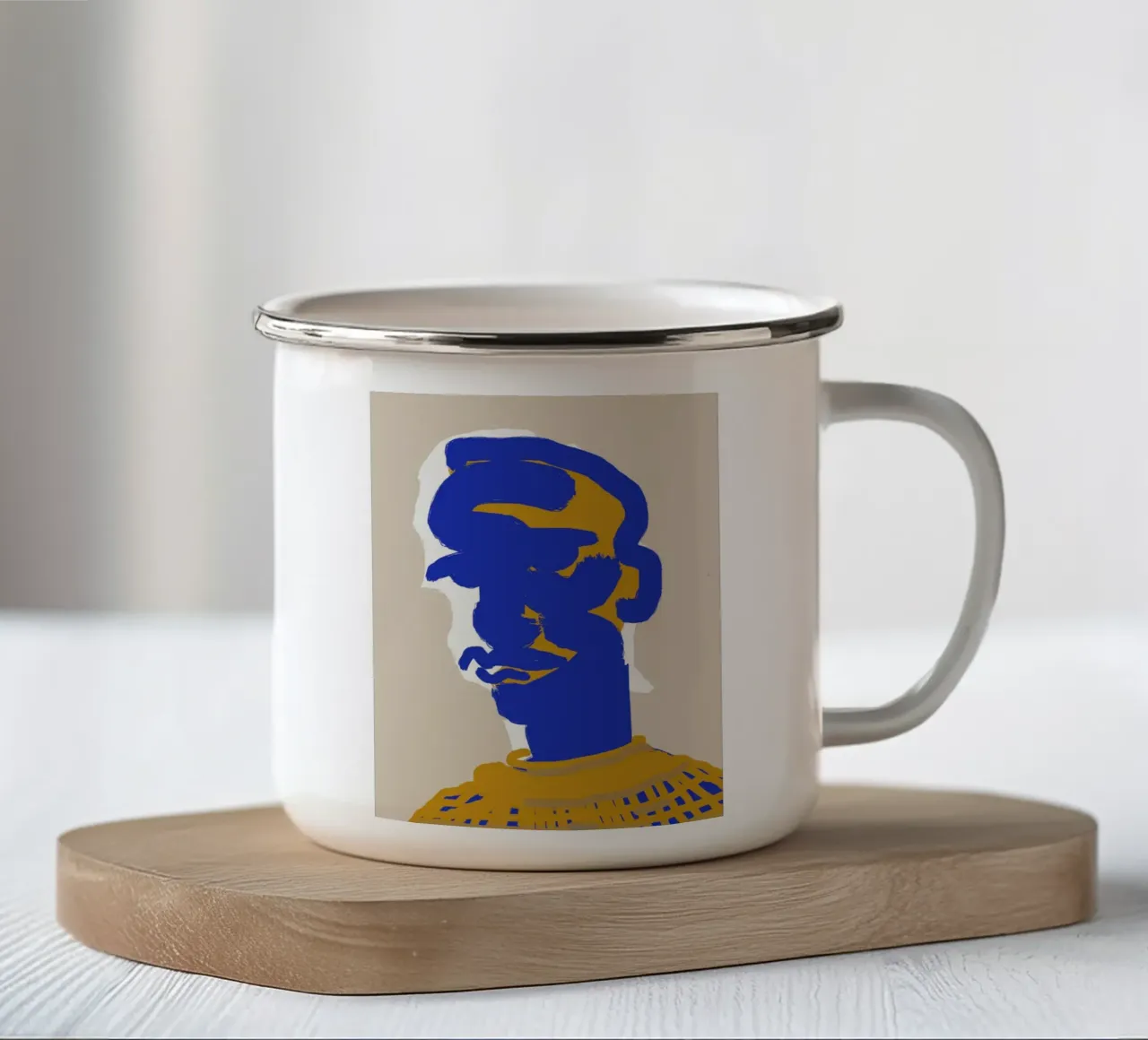 Ritratto invernale tazza in smalto da Little Dean