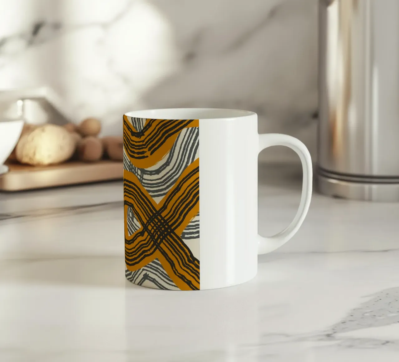 Astrazione delle linee 18 tazza in ceramica da Little Dean
