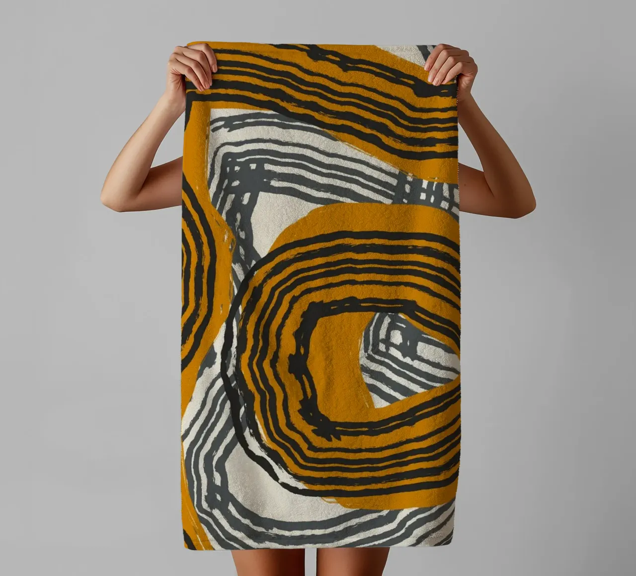 Line abstraction 18 towel by Little Dean