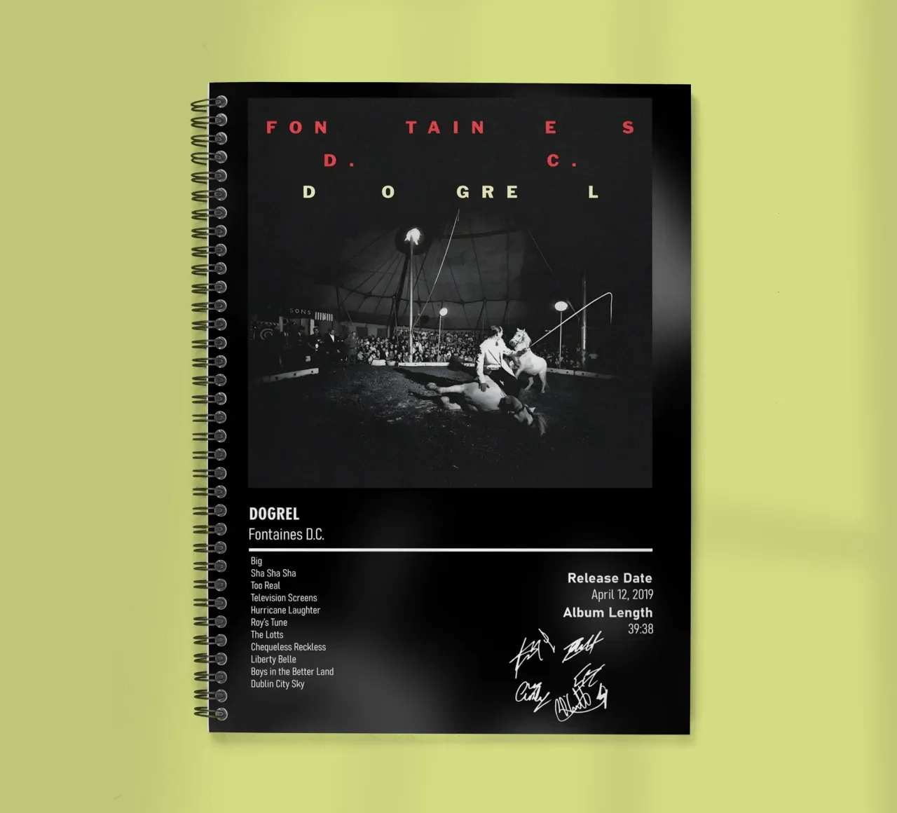 Dogrel By Fontaines D.C. spiral notebook by DGUnder