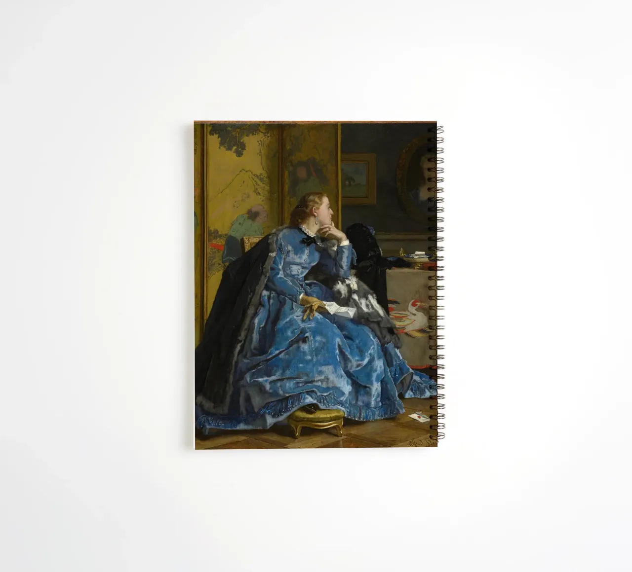 Alfred Stevens, A Duchess (The Blue Dress) spiral notebook by Little Art Histories