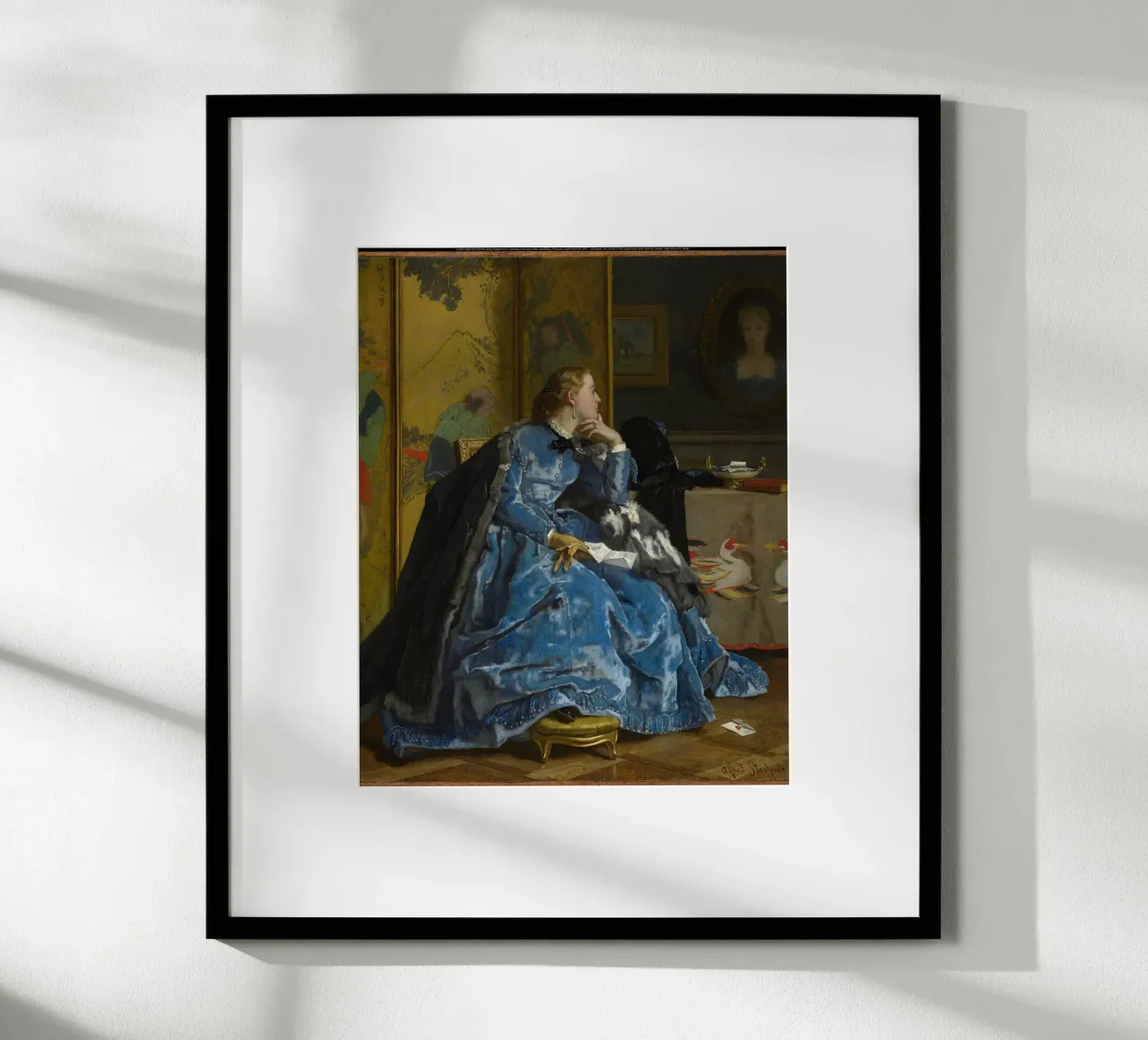 Alfred Stevens, Una duchessa (Il vestito blu) carta hahnemühle da Little Art Histories
