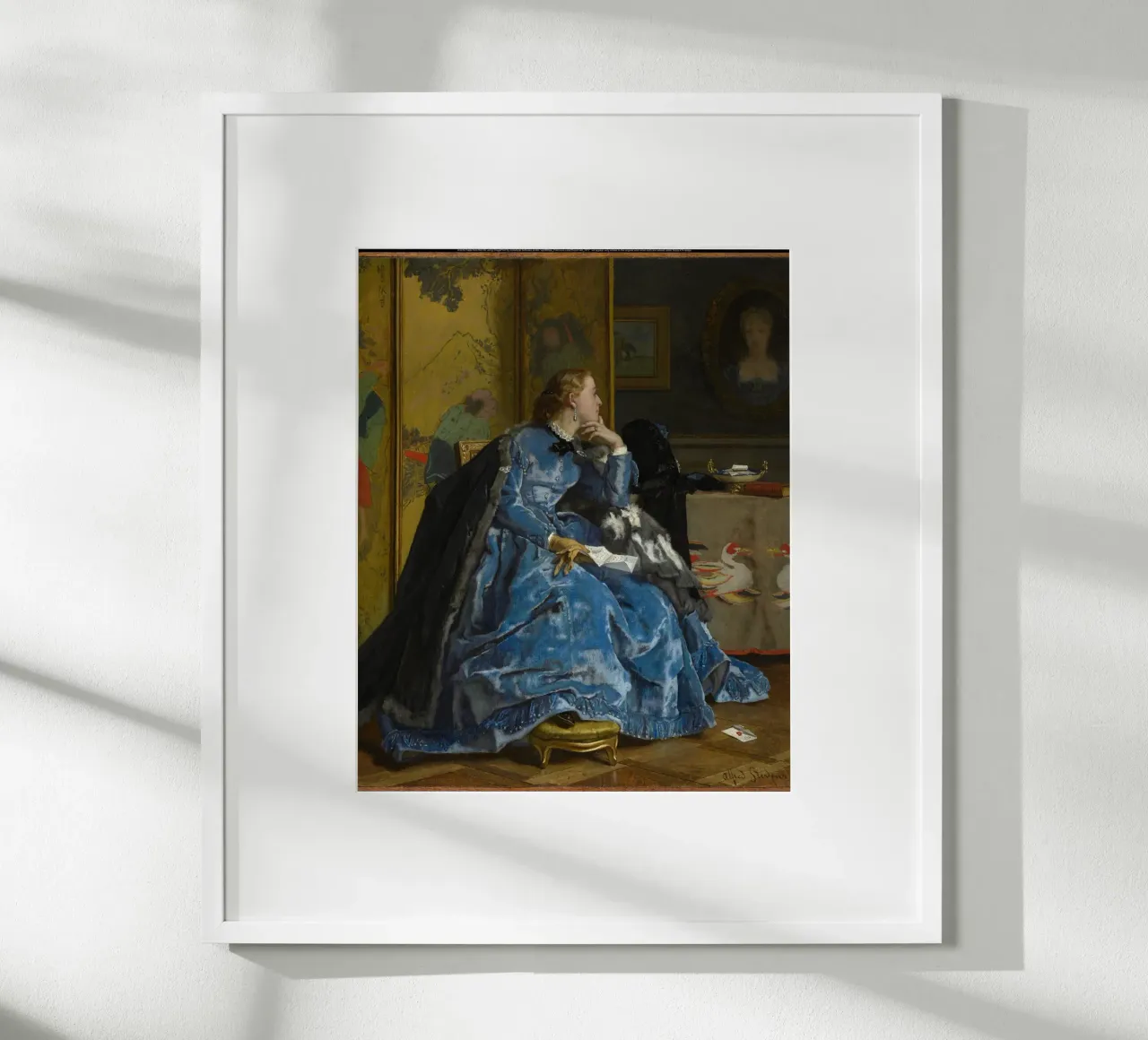 Alfred Stevens, Una duchessa (Il vestito blu) carta hahnemühle da Little Art Histories