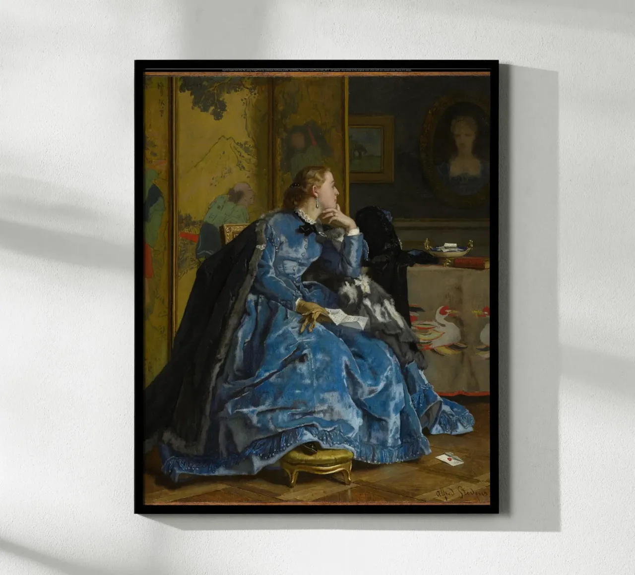Alfred Stevens, Una duchessa (Il vestito blu) carta hahnemühle da Little Art Histories