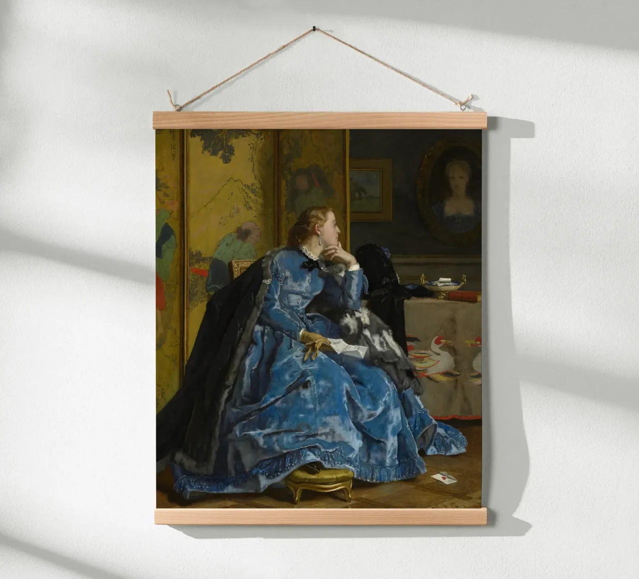 Alfred Stevens, Una duchessa (Il vestito blu) carta hahnemühle da Little Art Histories