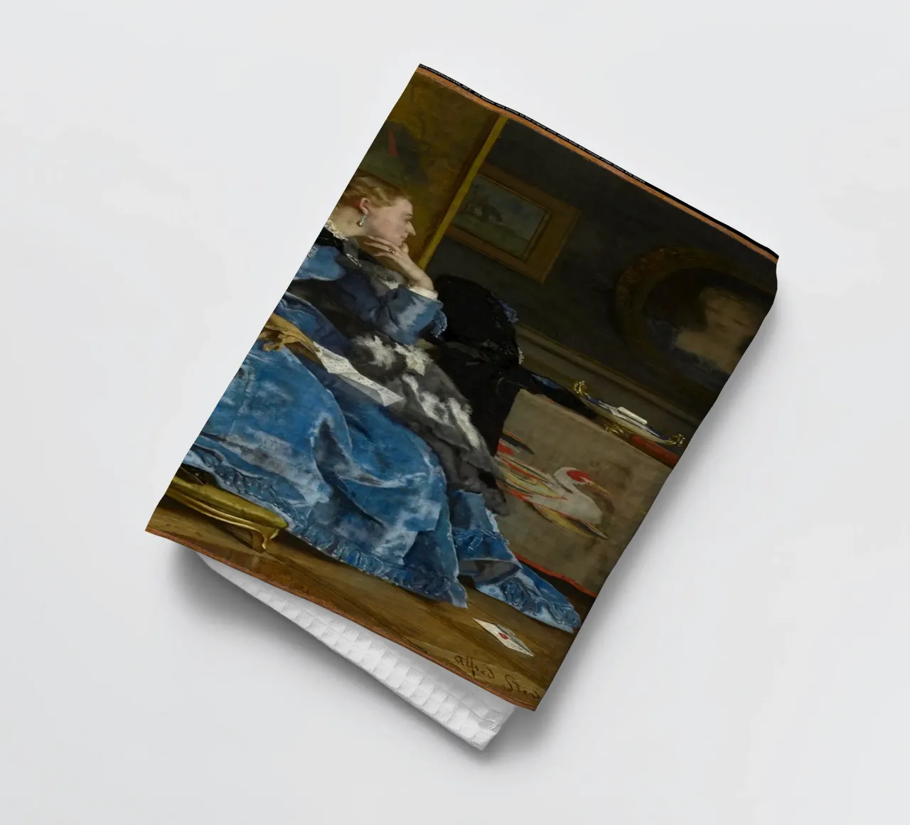 Alfred Stevens, Una duchessa (Il vestito blu) canovaccio da cucina da Little Art Histories