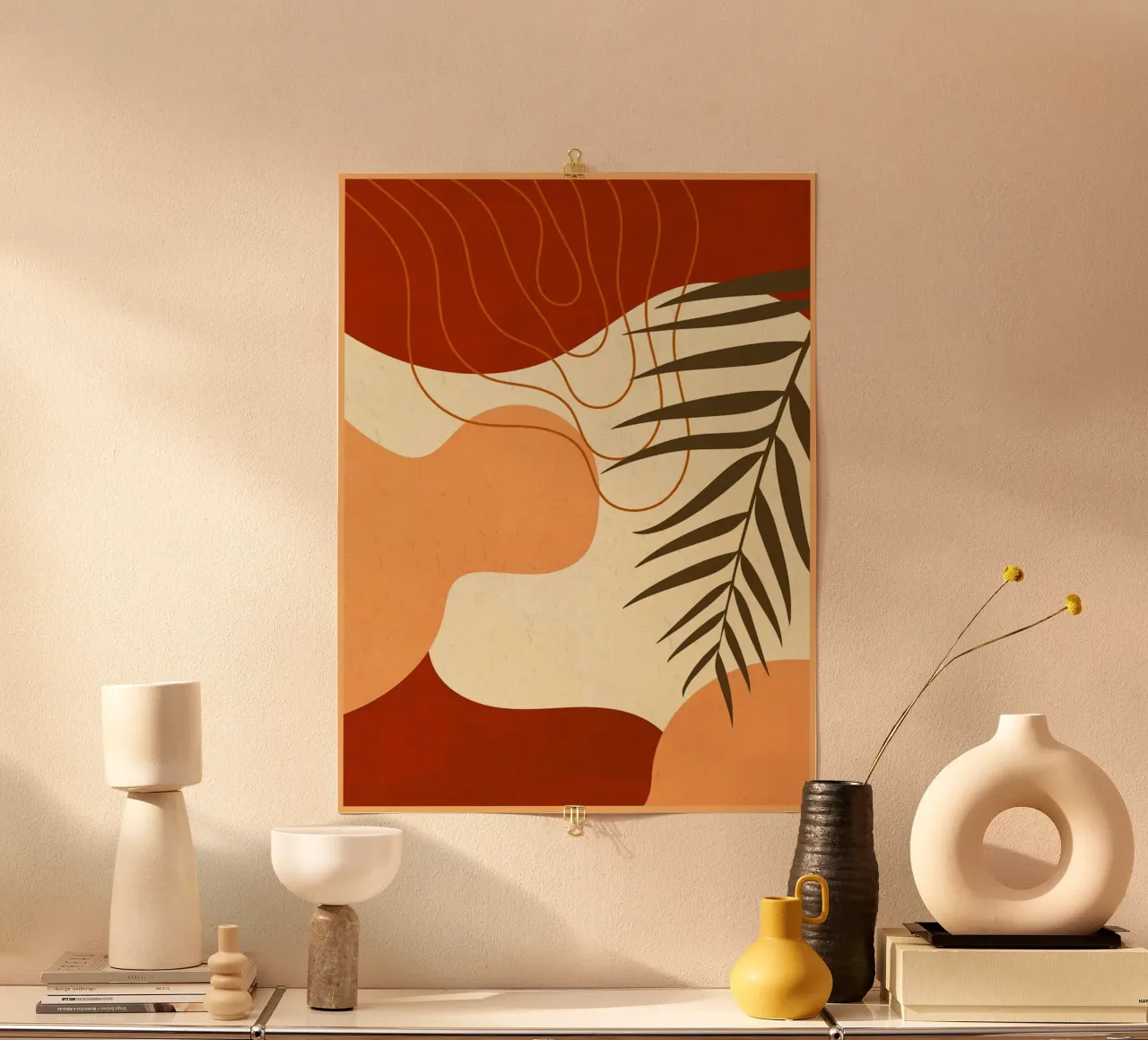 Contemporary Leaf Art poster by E Cannon