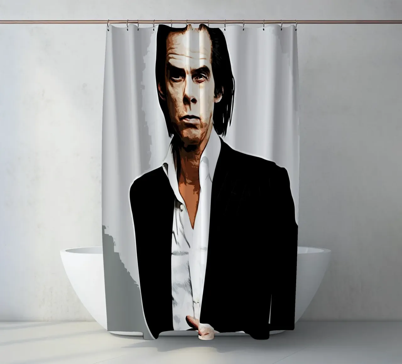 nick cave 1 Kunstdruck Duschvorhang von music soul
