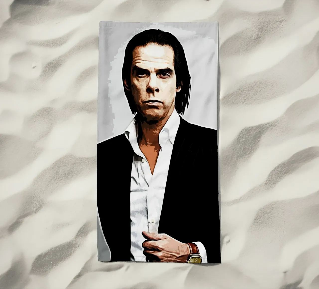 nick cave 1 Art Print beach towel by music soul