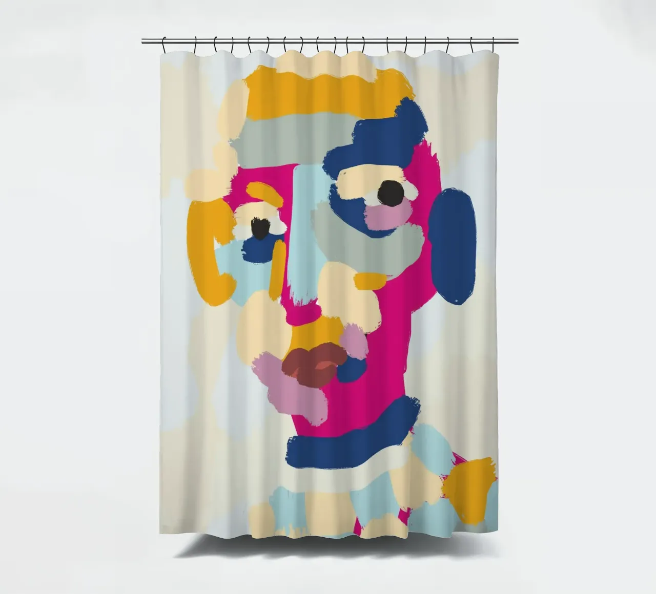 Ritratto a macchie di colore 06 tenda da doccia da Little Dean